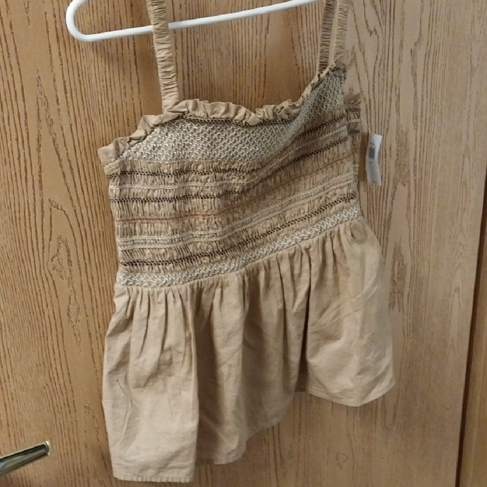 Old Navy Beige Smocked Top